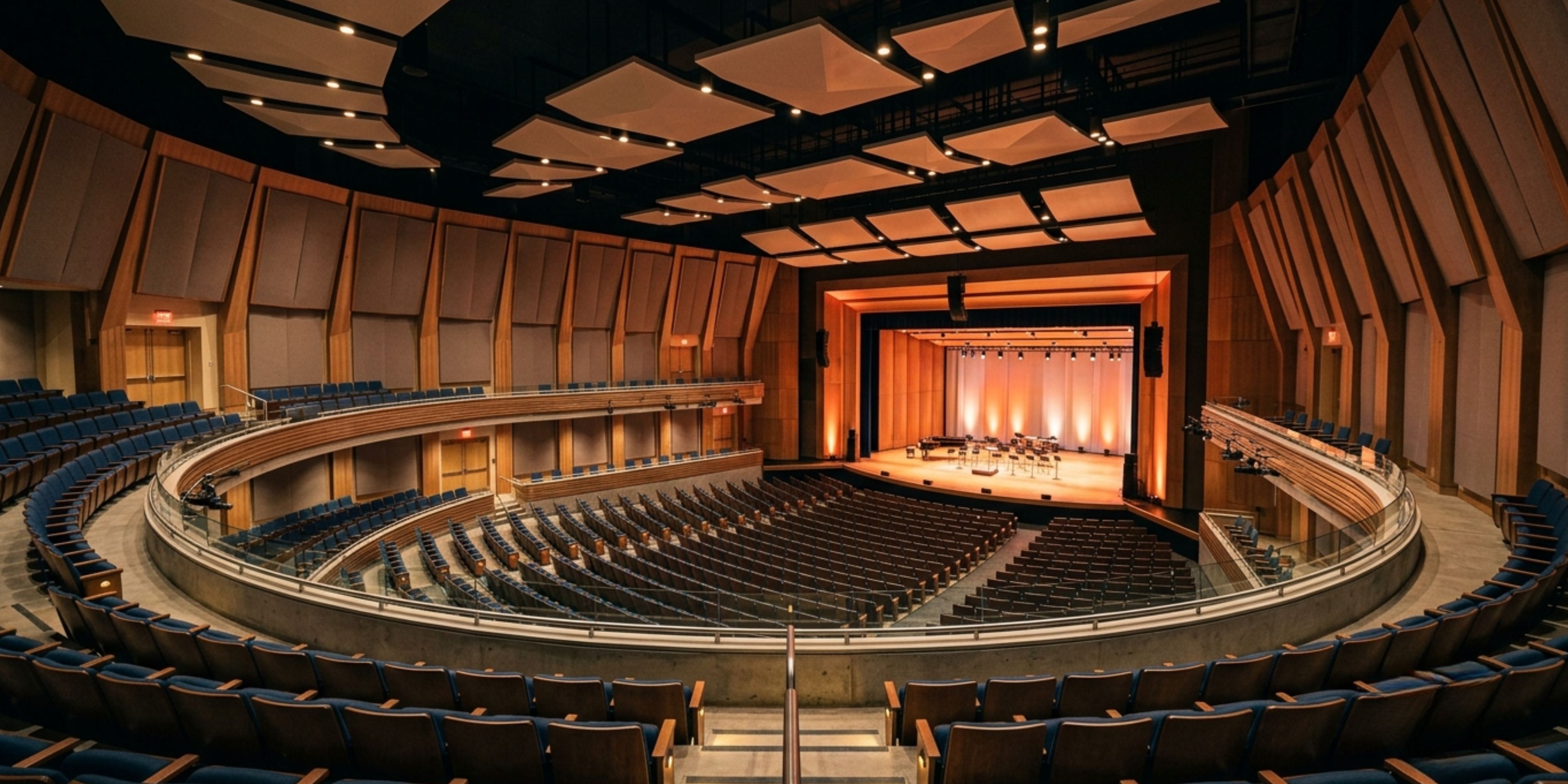 Auditorium acoustics design with acoustic wall panels